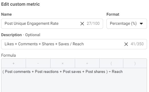 Taxa de Engagement Média no Instagram